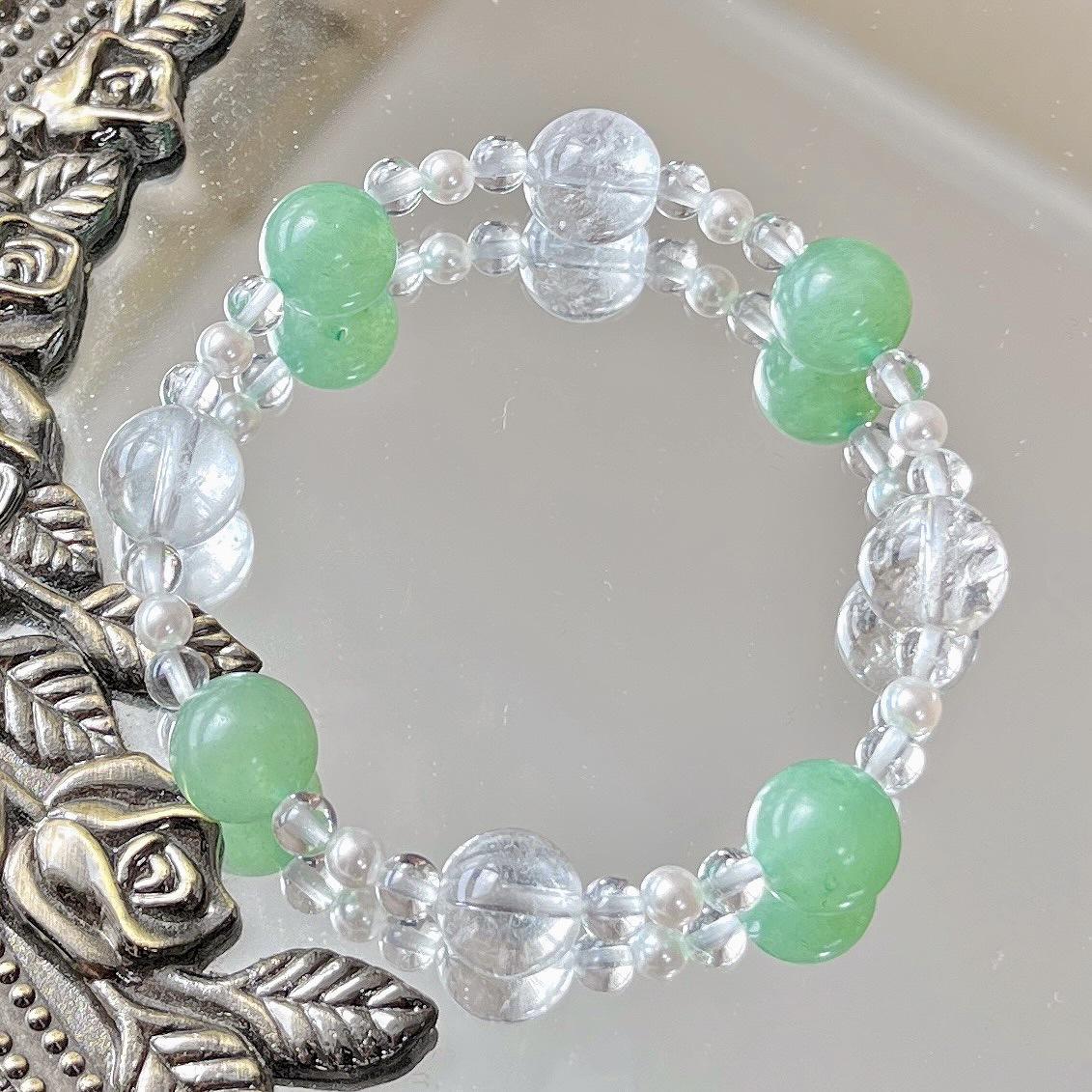 Dongling Jade Natural White Crystal Artificial Crystal Pearl Design Bracelet Bracelet
