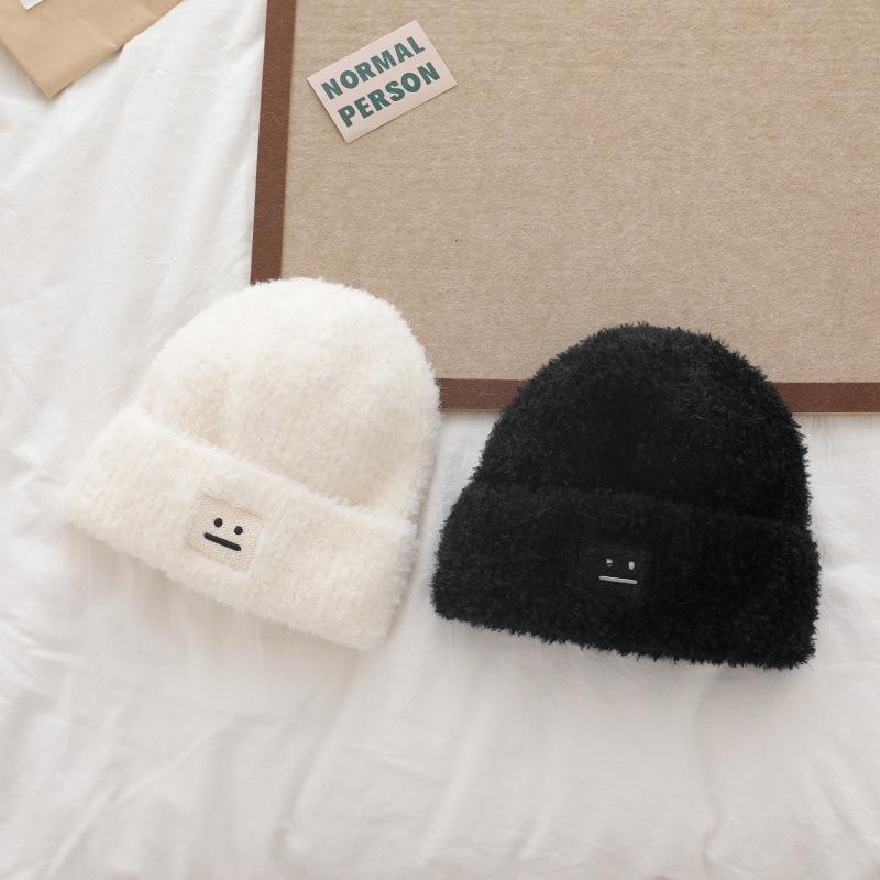 Hat Women's Korean Style Autumn and Winter Fashion Versatile Wool Hat Thickened Knitted Hat Warm and Personalized College Cool Hat