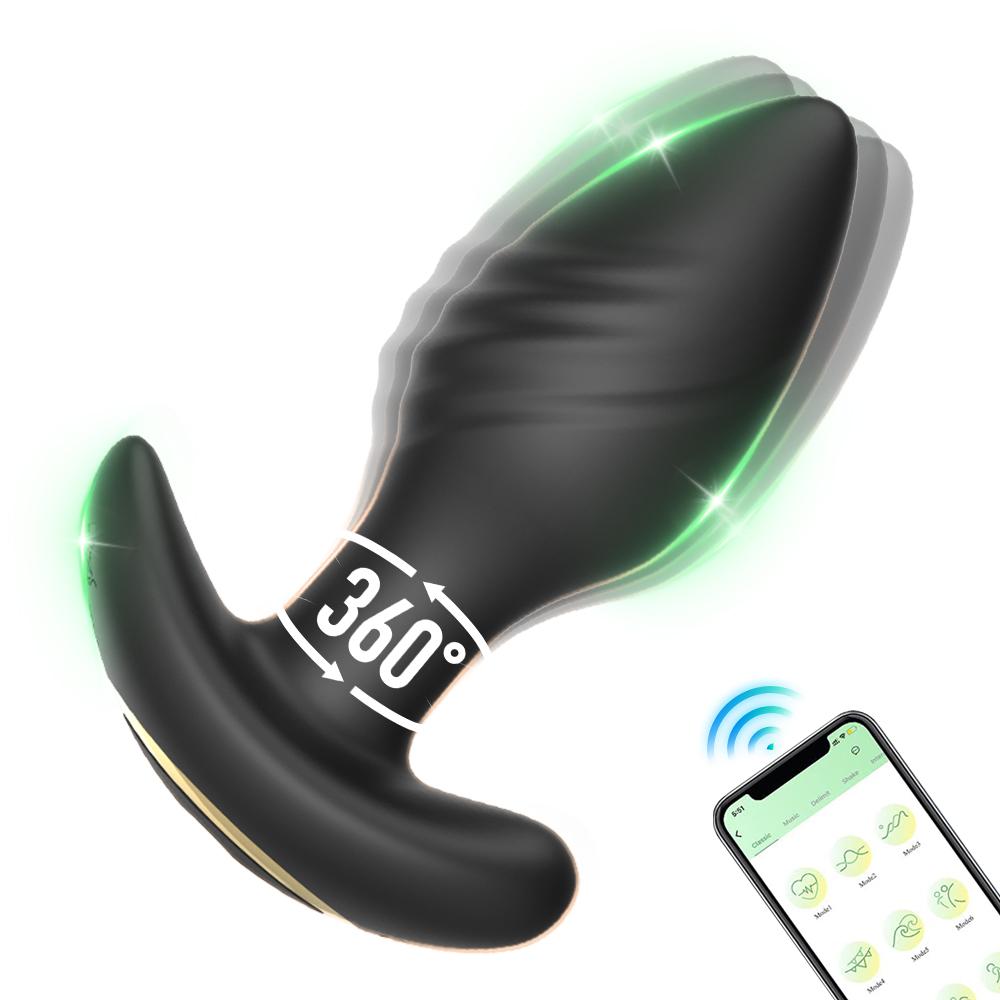 360° Rotation Butt Plug Vibrator Prostate Massager Masturbation 9 Speeds APP Wireless Anal Vibrator Sex Toy Adult Supplies