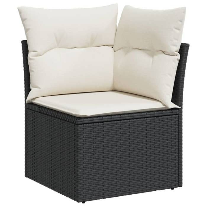 VidaXL Garden Lounge Set 6 Pcs with Cushions Black Braided Resin 3226014