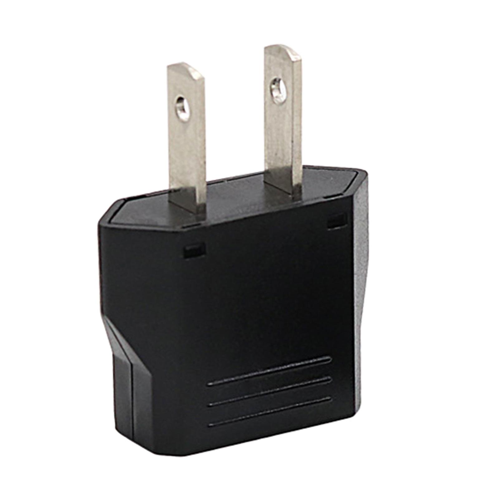 

Портативний дорожній адаптер вилки US до EU Адаптер вилки Стандартна американська плоска 2-контактна до європейської круглої 2-контактної розетки Перехідник чорний
