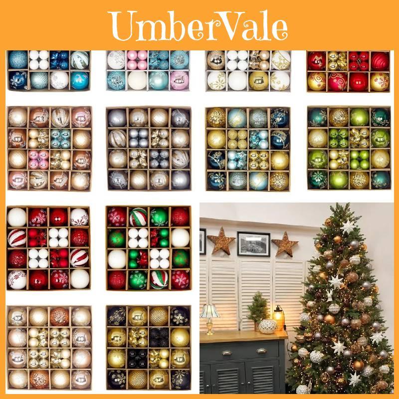 Beautifully Designed 44 Piece Christmas Ball Set In Various Colors For Seasonal Joy