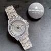 Icediamond Men's 42mm Gold Plated Quartz Watch with Baguette CZ Diamonds, Round Dial, and Zirconia Stones