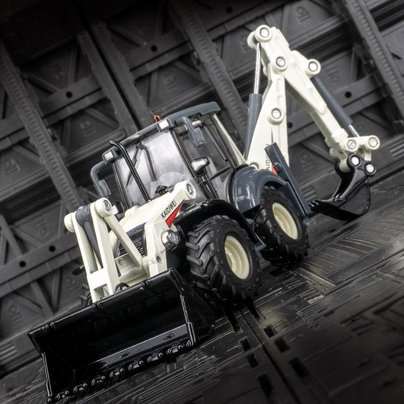 Simulation Double-Head Forklift & Excavator Alloy Model for Kids