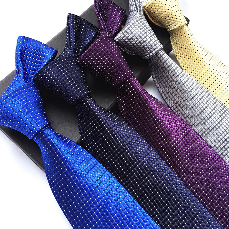 Classic Men's 8cm Plaid Polyester Tie