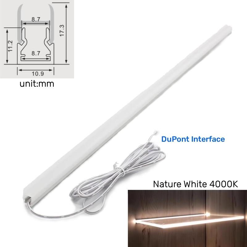 Glass Shelf LED Cabinet Layer Lamp Aluminum Profile Recessed Splint Panel Edge Backlight Wardrobe Book Invisible Bar Strip Light