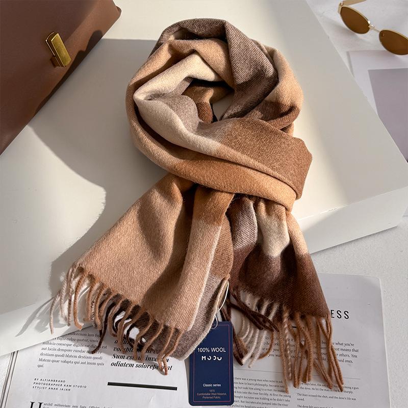 Wollschal für Damen, Herbst/Winter, Vintage-Preppy-Stil, kariert, Wickelschal, Pashmina Mujer Femme Foulard Bufanda Schal Stola