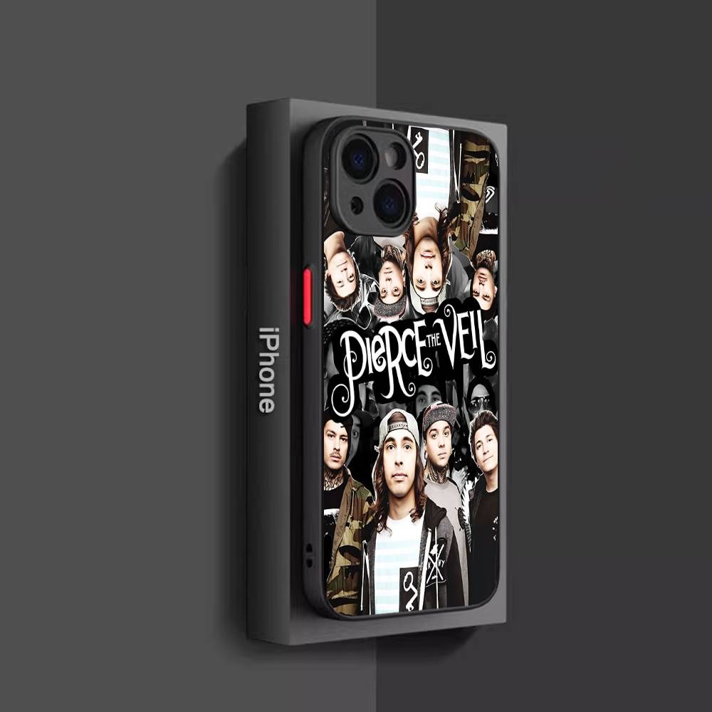 P-Pierce The V-Veil Band For IPhone 11 12 13 14 15 16 Pro Max Plus X XS MAX Shockproof Matte Back Cover