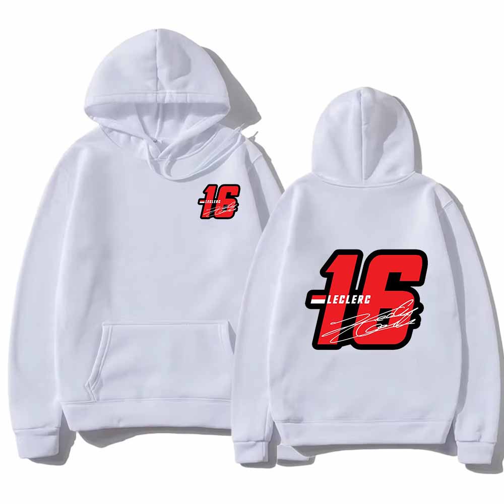 Mode Hoodies Grafik Sweatshirts Locker Kordelzug Nummer 16 Charles Leclerc Rennfahrer Bedruckter Kapuzenpullover Unisex Oberteile