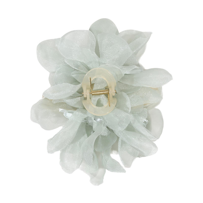 Women's Beautifgul Shark Clip Smoke Sensitive Chiffon Flower Grip Back Of The Head Temperament Hairs Hair Accessories