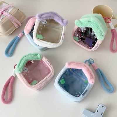 Plush House Shaped Doll Display Bag Clear PVC Ita Bag for Plush Doll Badge Display Portable Wristlet Pouch Small Pendant Bags