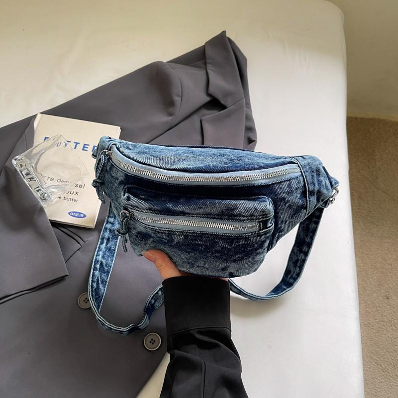 Sac banane Grande Capacité pour Femmes Sacs Banane en Toile Pochette de Taille Féminine Sacs Bandoulière Poitrine Décontractés pour Dames Voyage