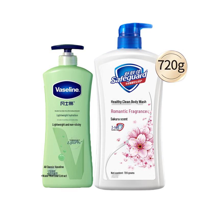 Vaseline Aloe Fresh Body Lotion & Sakura Shower Gel Set