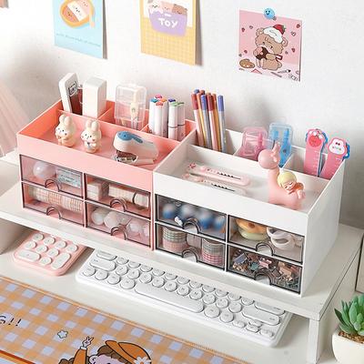 1PC Desk Storage Box Multi-functional Drawer Cabinet Student Stationery Division Division Desk Office Sundry Place