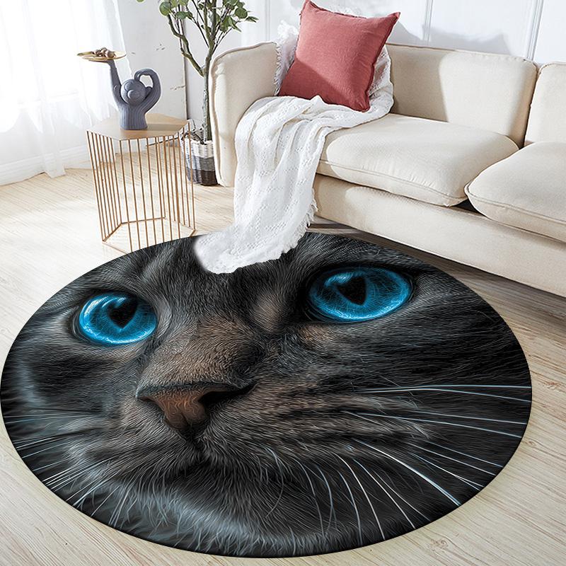 

Kitty Round Area Rug,Carpet Rug for Living Room Bedroom Sofa Playroom Decor,Non-slip Floor Mat 80cmx80cm