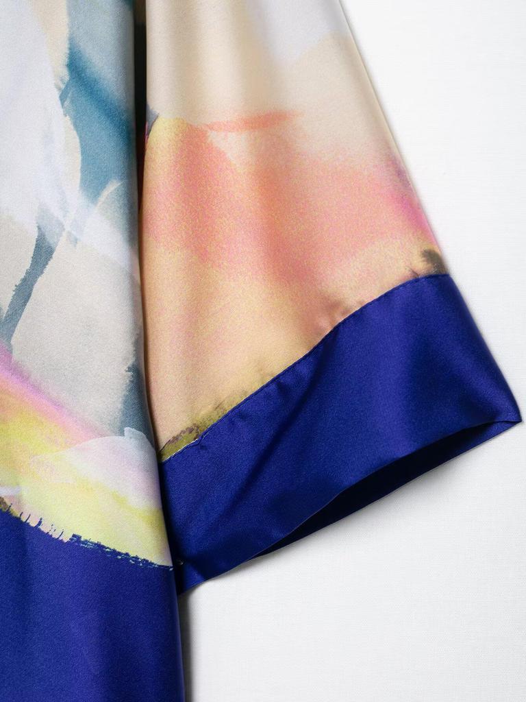 TAOP&ZA Women's Elegantly Designed Floral Print Short Sleeve Shirt