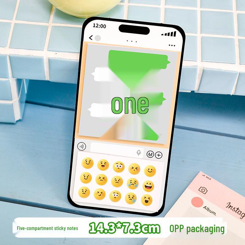Creative Cartoon Emoticon Sticky Notes: Reusable Chat Box Message Slips for Students