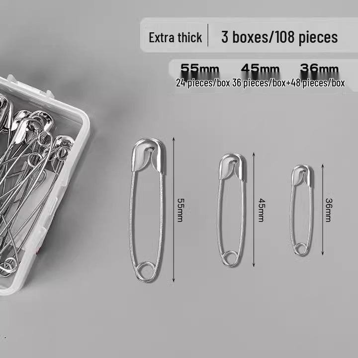 Vintage-Style Safety Pin Brooch and Paper Clip Set: Small to Extra Large for Clothes and Bed Sheets