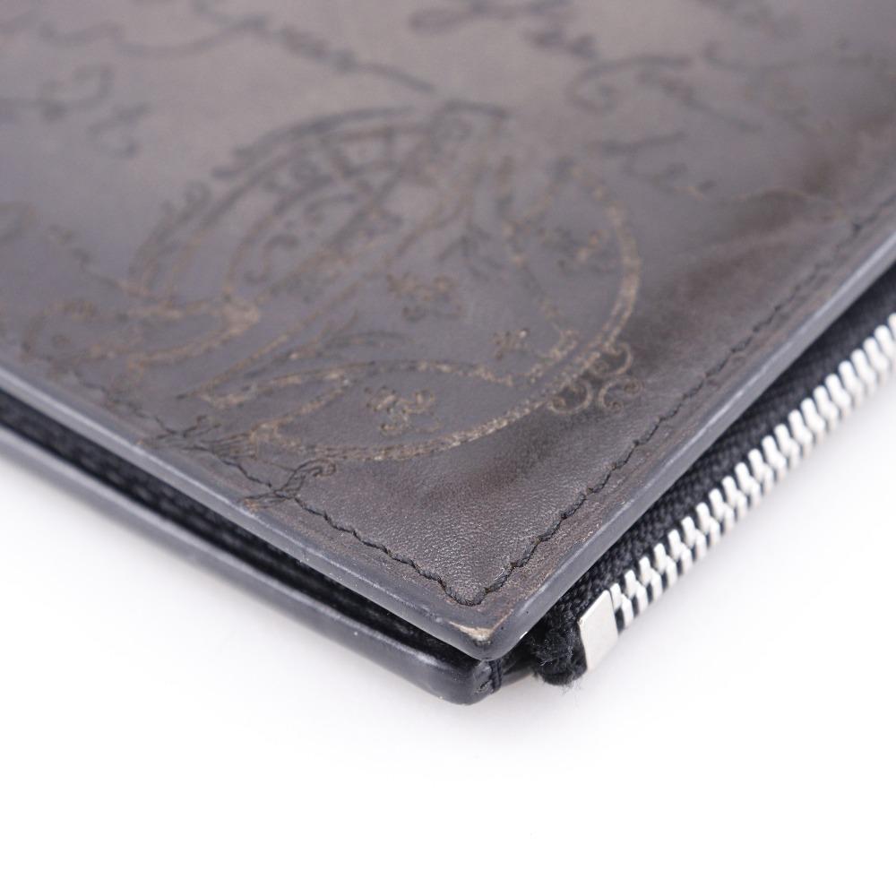 Berluti Neo-Santal Scrit Purse Calligraphy Bifold long wallet Brown Calfskin mens Used