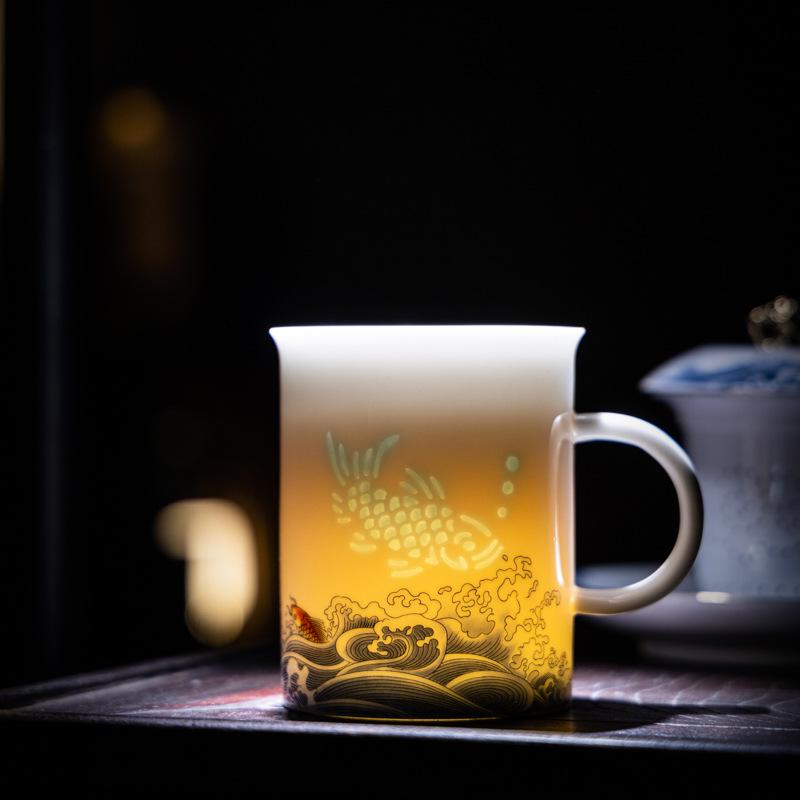 High-end Merchandise Linglong Office Cup Ceramic Cup Graduation Season Opening Ceremony Business Enterprise Senior Gift Set