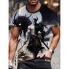Modisches Herren-Rundhals-Kurzarm-3D-Casual-Farbprint-Casual-Kurzarm-Rundhals-T-Shirt