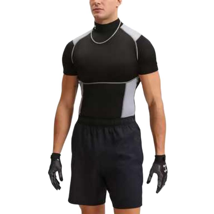 

Under Armour HeatGear Short Sleeve Pullover Solid Slim Fit Workout Shirt Men tops 6015383-008 XL