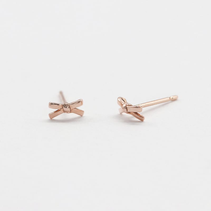 OR D`OR [14K] Mini Ribbon Earrings