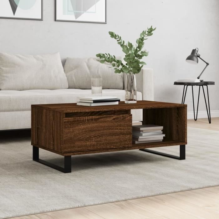 VidaXL Coffee Table Brown Oak 90x50x36.5 Cm Engineered Wood 830579
