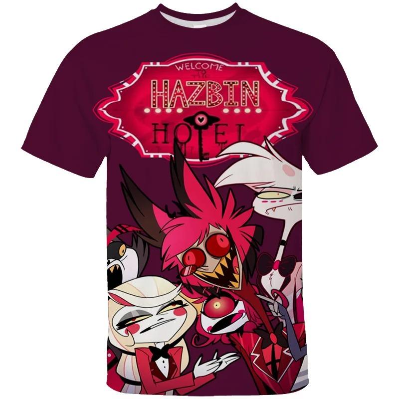 Children's Tshirts Hazbin Hotel Prited Summer Short Sleeve T-shirt for Men and Kids Hot Fashion Streetwear Adult Kid Clothing