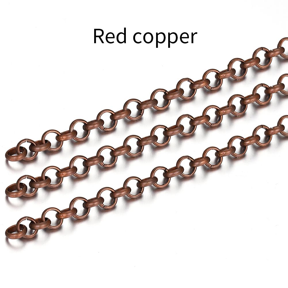 2Meters O Shape Necklace Chains Copper Bracelet Cable Link Bulk Chains DIY Handmade Jewelry Making Findings Wholesale
