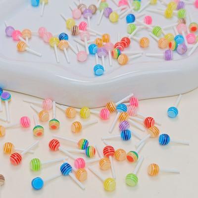 Mini Lollipop Dollhouse Accessories Colorful Resin Miniature Lollipop Decoration Realistic Candy Model for Crafts Fairy Garden Micro Landscape