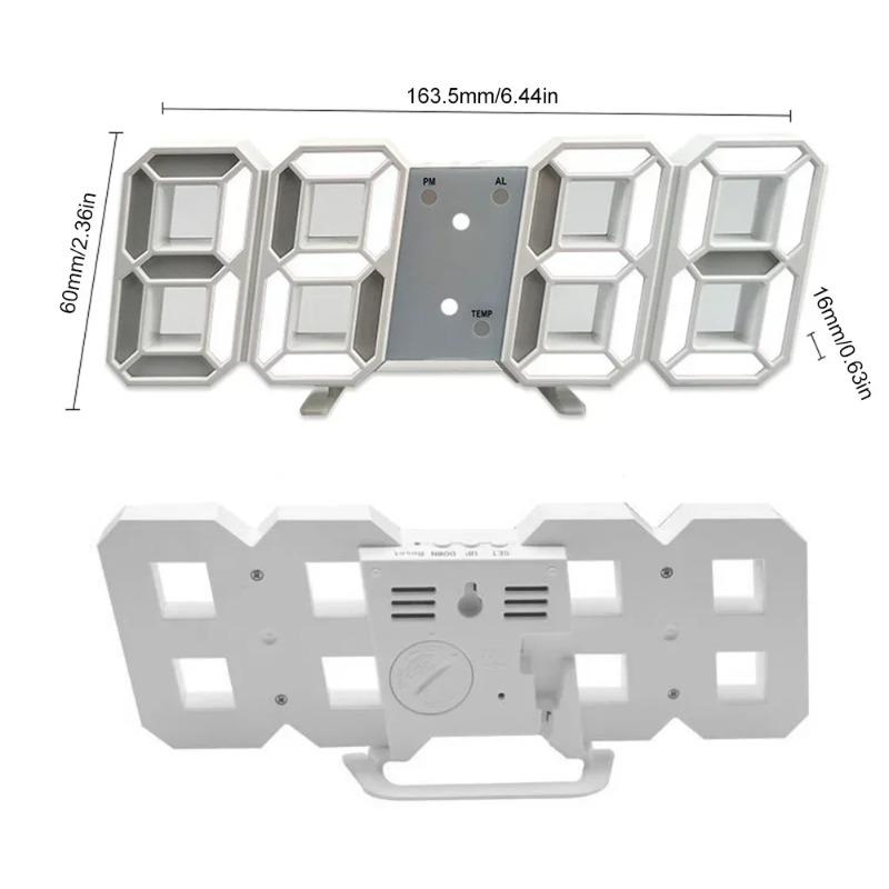 Modern Electronic LED Digital Clock - Alarm Wall/Desk Watch with Time/Date/Temp, Home Decoration for Bedroom Living Room