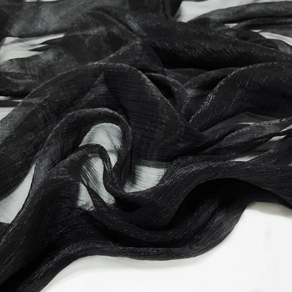 30D Silk Crepe Chiffon Fabric for DIY Hanfu Dress Is A Silver-thread Wrinkled Doll Dress Cos Fabric 100x150cm