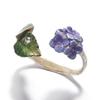 Adjustable Open Ring with 3D Cute Cat Face Hydrangea Flower Raspberry Bunny Design for Women Fashion Jewelry