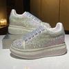 Glitter Designer Platform Sneakers Women Shallow Comfy Casual Shoes Luxury Rhinestone Women Shoes  De Mujer