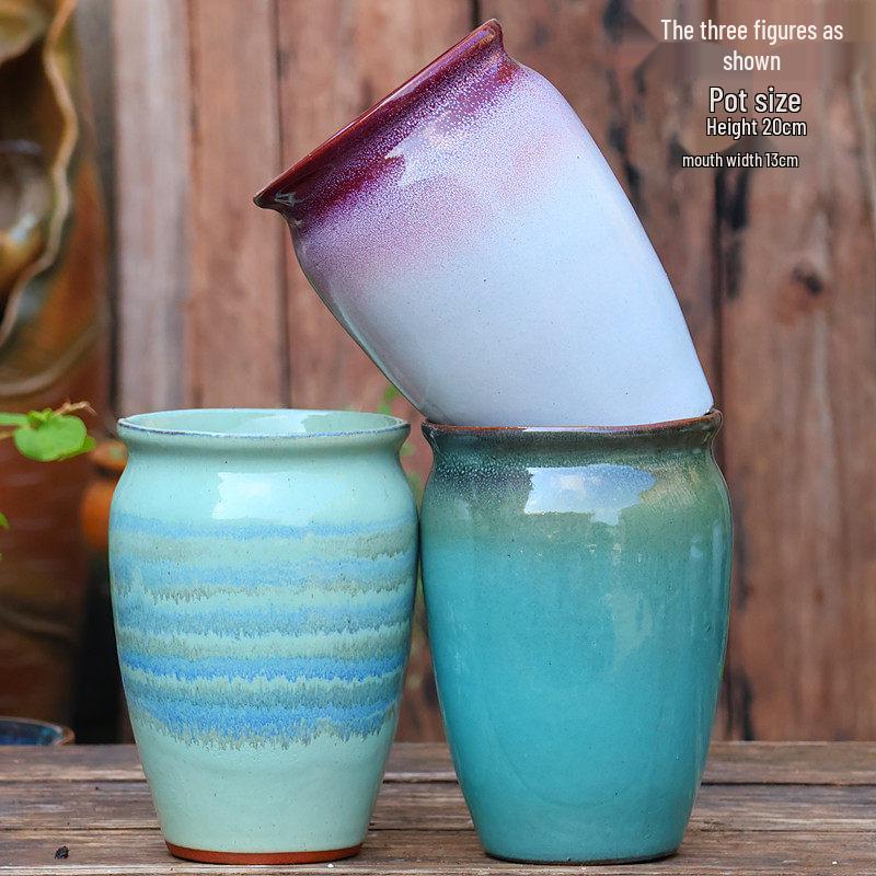 Large Handmade Coarse Pottery Ceramic Flower Pot for Outdoor Courtyard and Home, Ideal for Bougainvillea and Large Succulents