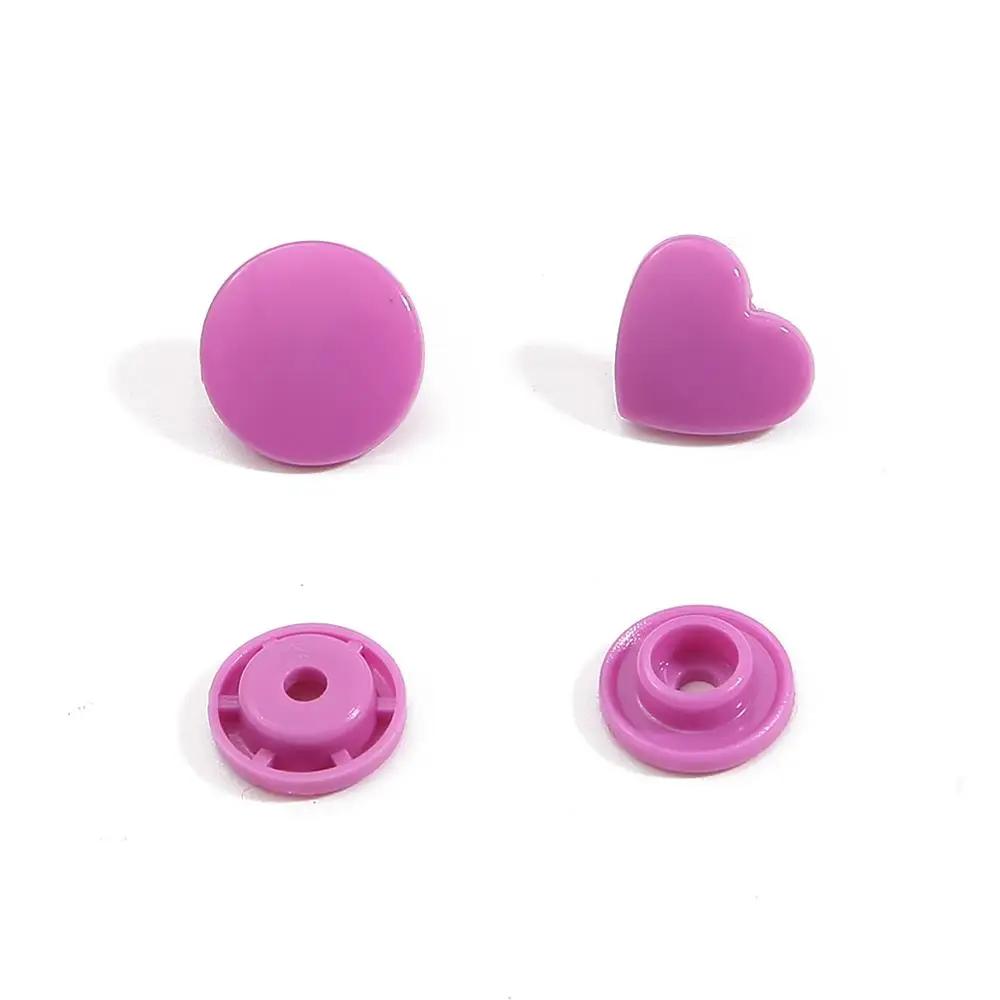 25Set T5 Plastic Heart Shape Snap Buttons12Mm Fasteners Quilt Cover Sheet Button For Scrapbooking Crafts Clothes Clip Accessorie