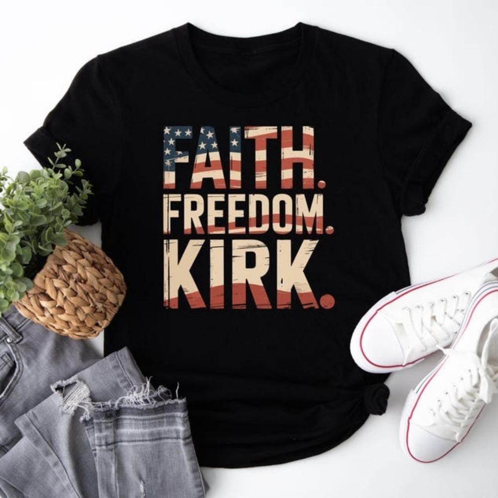 Faith Freedom Charlie Kirk Shirt Street Fashion Patriot Memorial Tshirt Charlie Kirk Uniquet Print Shirt Woman Man Cotton Tops