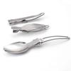 3 Teile in 1 Set Edelstahl Messer Gabel Löffel Set Faltbares Camping Tragbares Besteckset für den Außenbereich Camping Zubehör