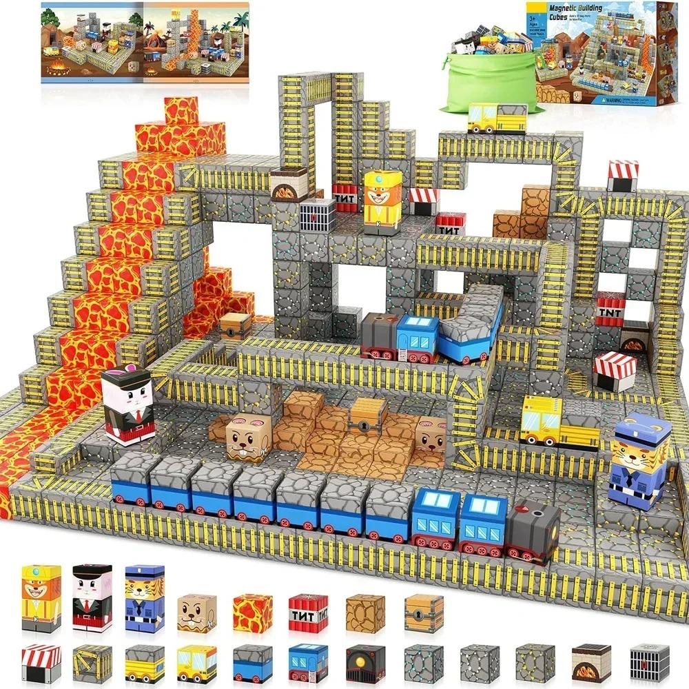 Magnetic Mine World Cube Building Blocks Magnet World Set for Boys Girls Age 3+ DIY Model Child Kids Montessori Sensory Toys