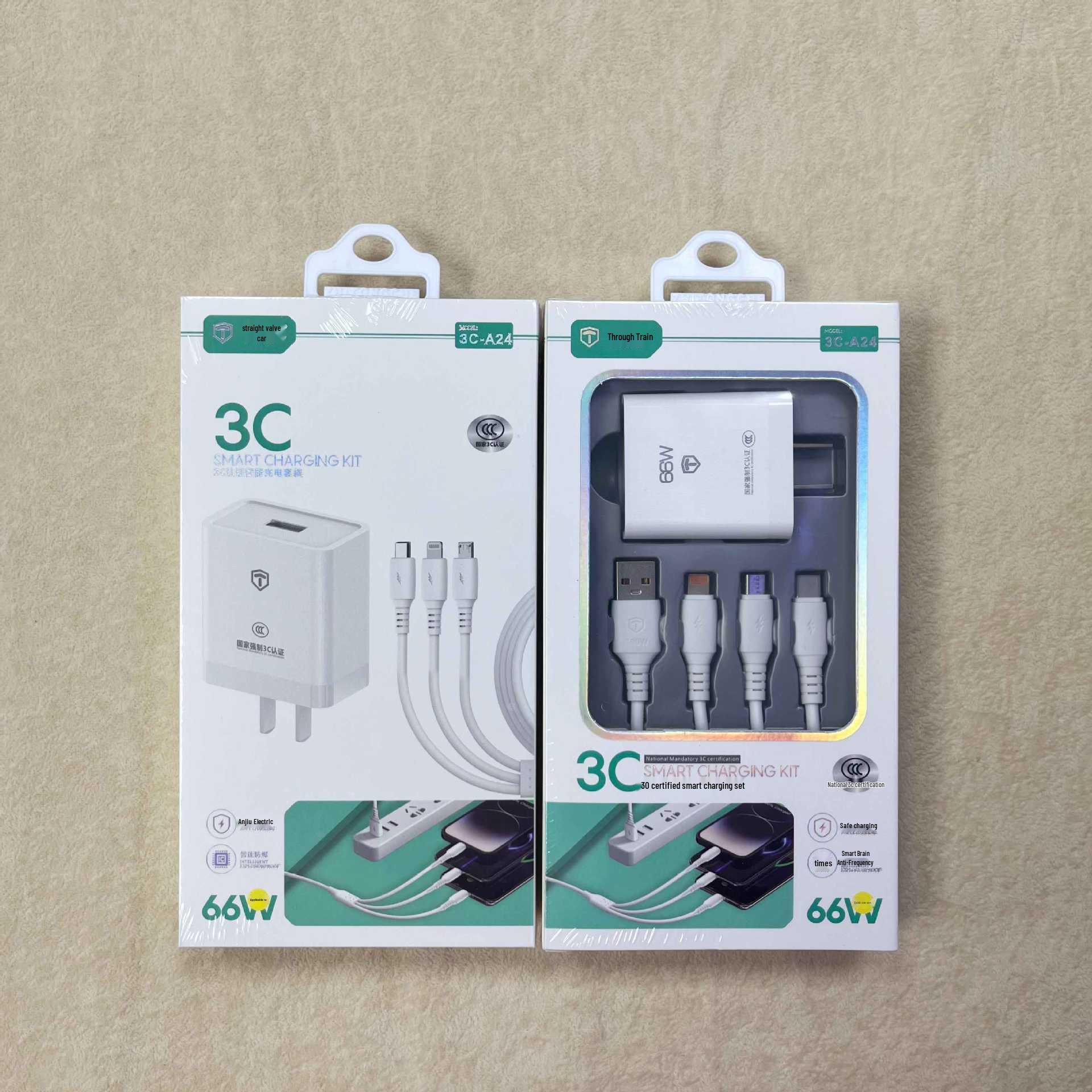 

Сертифицированный 3C набор зарядных кабелей для нескольких устройств для телефонов Apple, Huawei и Android One-to-Three Cable + Charging Head Set