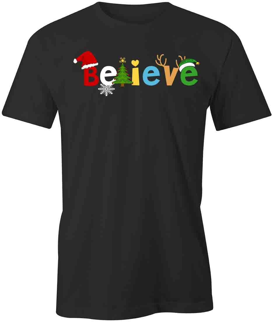 BELIEVE TShirt Tee Short-Sleeved Cotton CLOTHING CHRISTMAS S1BCA172 S
