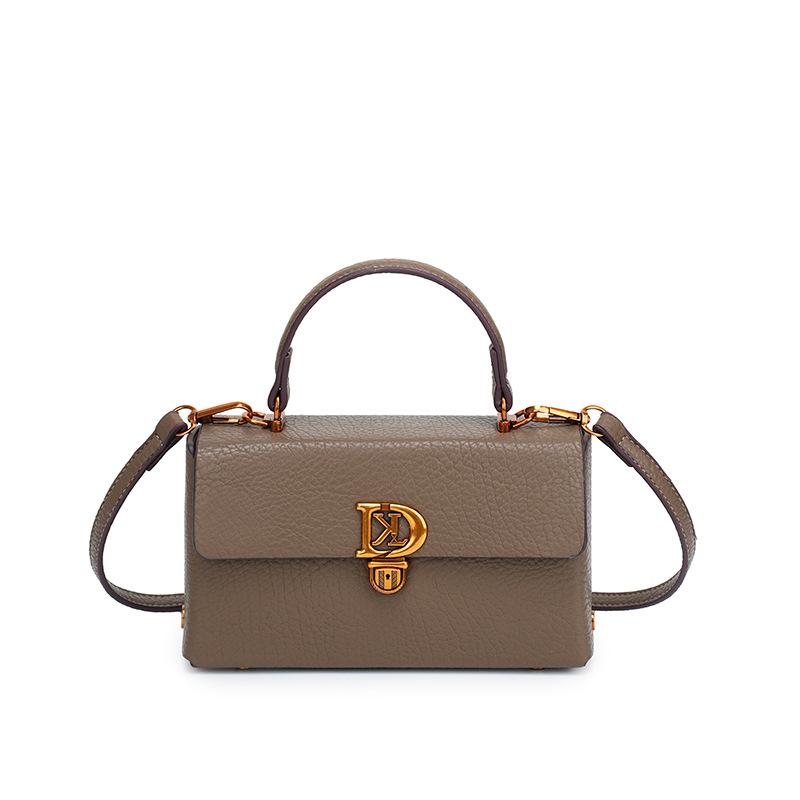 

Women s bag 2025 new simple casual foreign style versatile high texture lychee pattern trendy portable shoulder messenger bag хаки