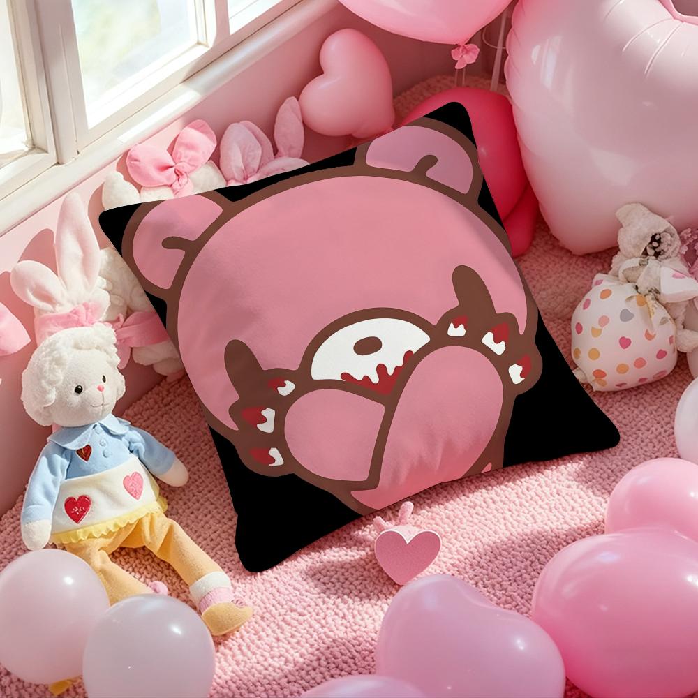 Cartoon G-gloomy Bear Cushion Cover Pattern Printed Pillowcase for Living Room Sofa Cushion Cover & Bedroom Decor