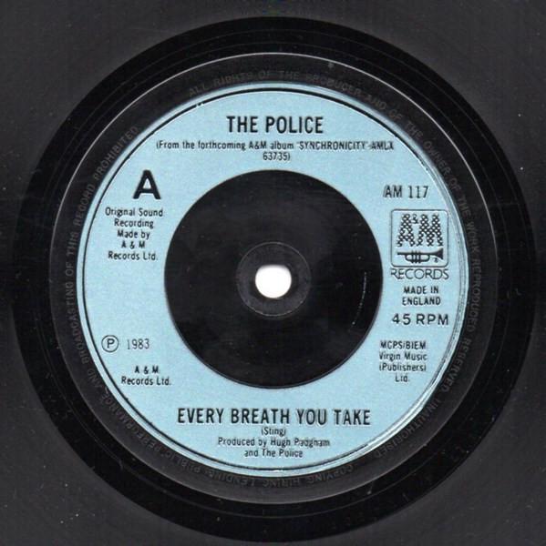 7inch Record POLICE - Every Breath You Take AM117 A&M Records 1986 UK Rock Used