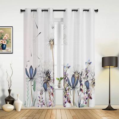 Dandelion Flower Watercolor Painting Window Curtains Home Decor Living Room Curtains Kid's Room Cortinas For Kitchen Bedroom