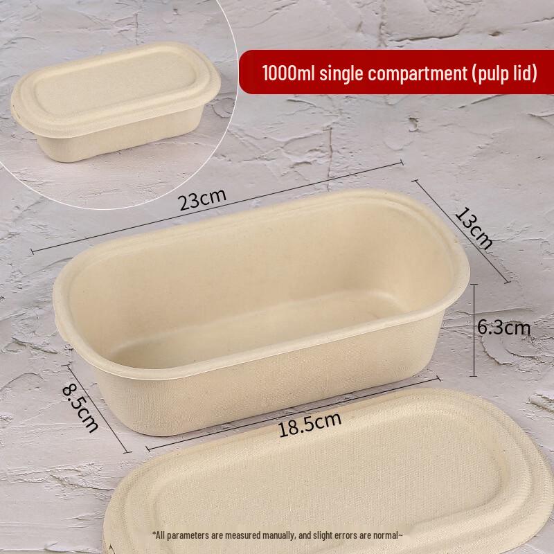 Biodegradable Sugarcane Pulp Single-Compartment Lunch Box