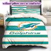 Miami Dolphins Pattern Bedding Quilt Set Quilt Cover Pillowcase Home Decoration Birthday Gift (1 * duvet cover + 2 * pillowcase, without core)