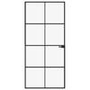 VidaXL Interior Door Black 93x201.5 Cm Tempered Glass Thin Aluminum 153664