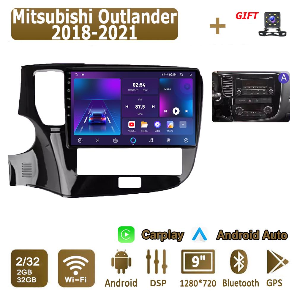 Android Carplay Car Radio For Mitsubishi Outlander 2018-2021 Multimedia Player Head Unit Stereo GPS Navigation BT WIFI 4+64GB